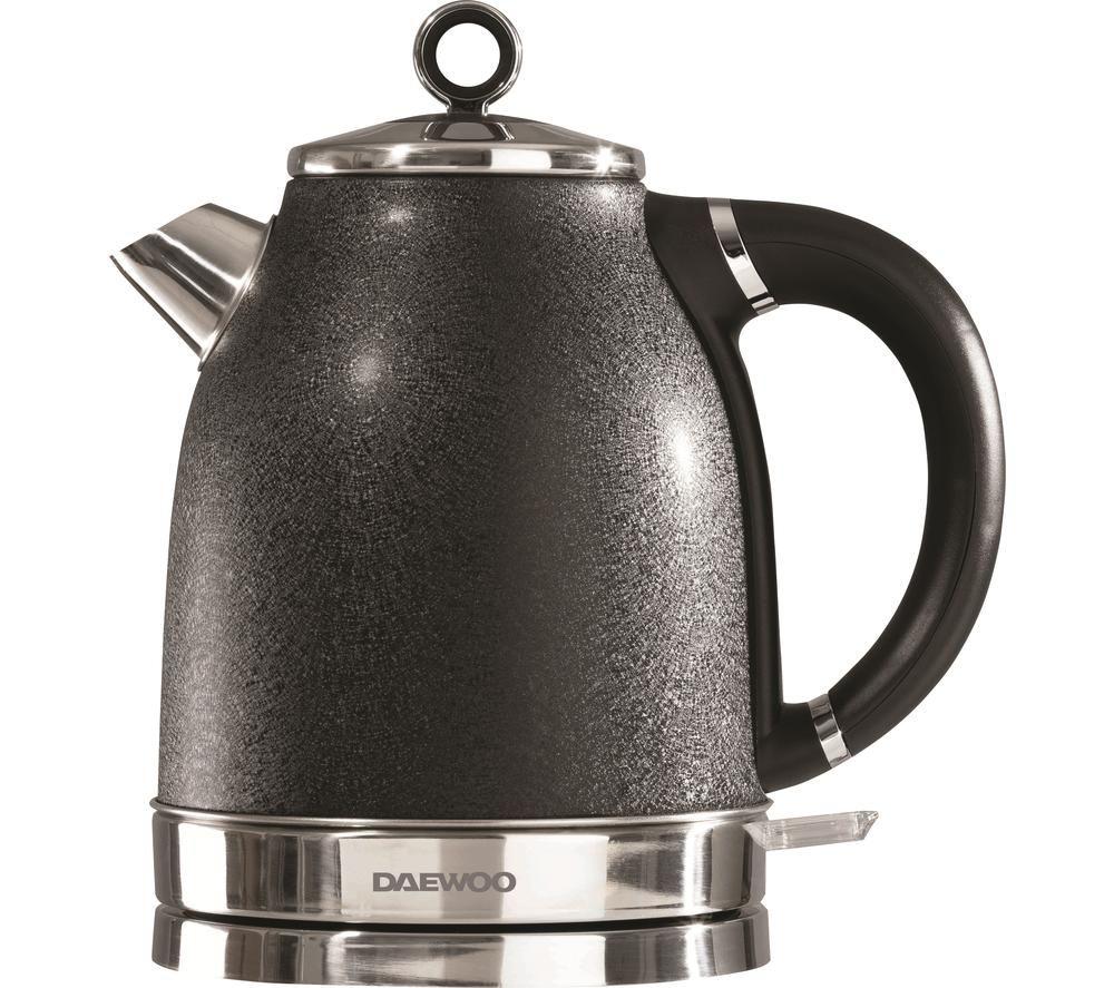 DAEWOO Glace Noir SDA2013 Jug Kettle - Black & Silver