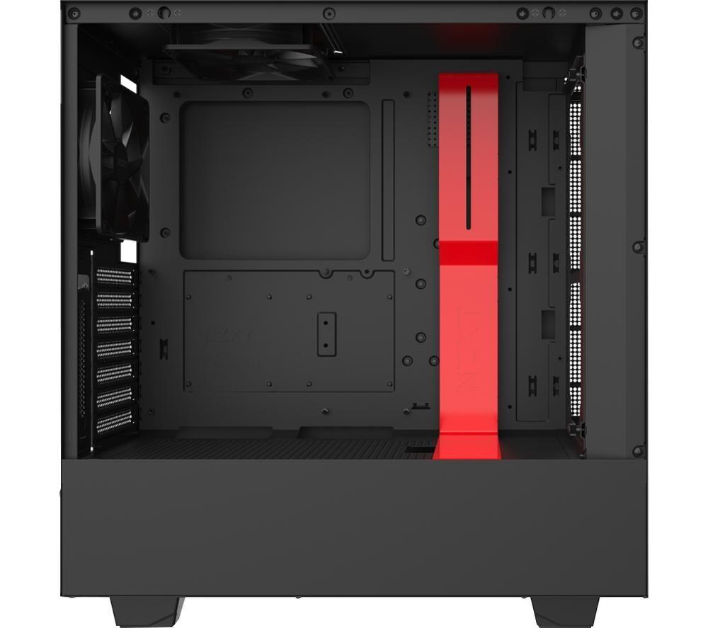 NZXT H510i ATX Mid-Tower PC Case - Black & Red  Red Black
