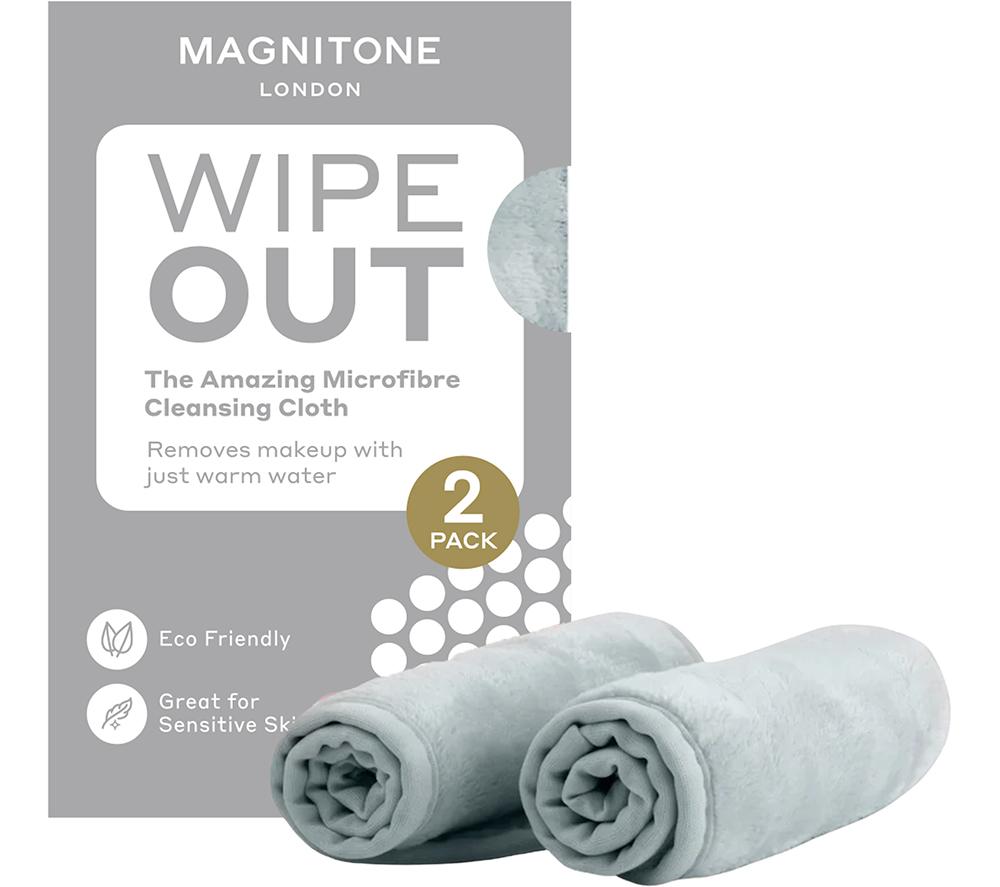 MAGNITONE WipeOut Supernaturals Bamboo Cleansing Cloth - Grey  Pack of 2
