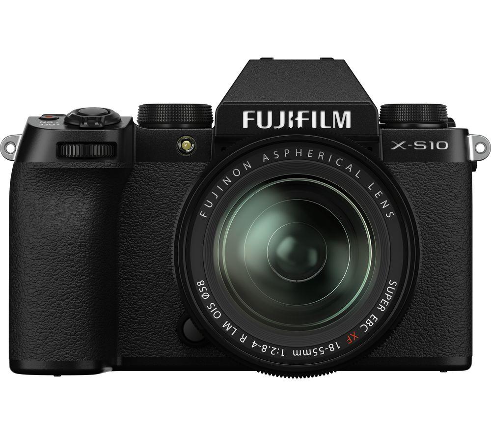FUJIFILM X-S10 Mirrorless Camera with FUJINON XF 18-55 mm f/2.8-4 R LM OIS Lens - Black