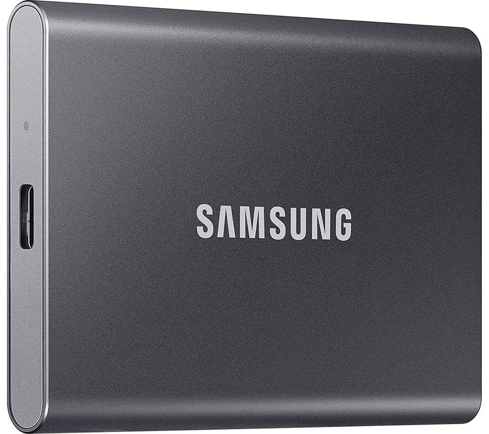 SAMSUNG T7 Portable External SSD - 1 TB  Grey  Silver/Grey
