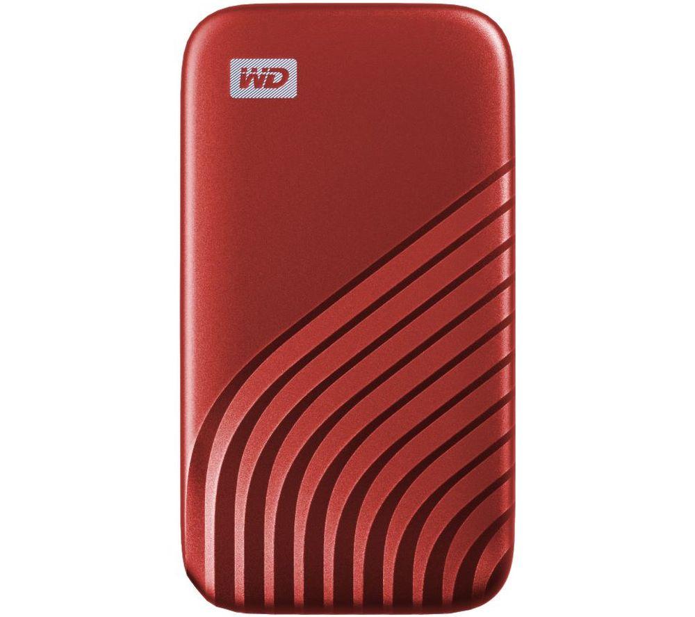 WD My Passport Portable External SSD - 2 TB  Red  Red