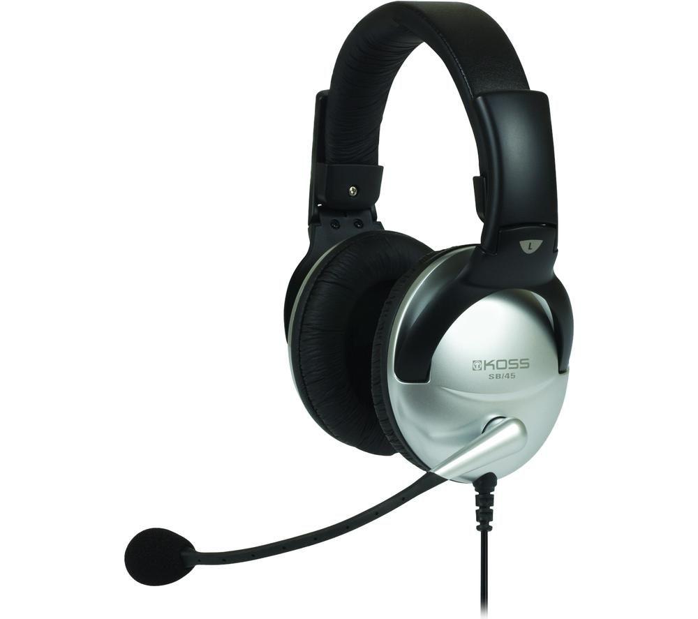 KOSS SB45USB Headset - Black & Silver
