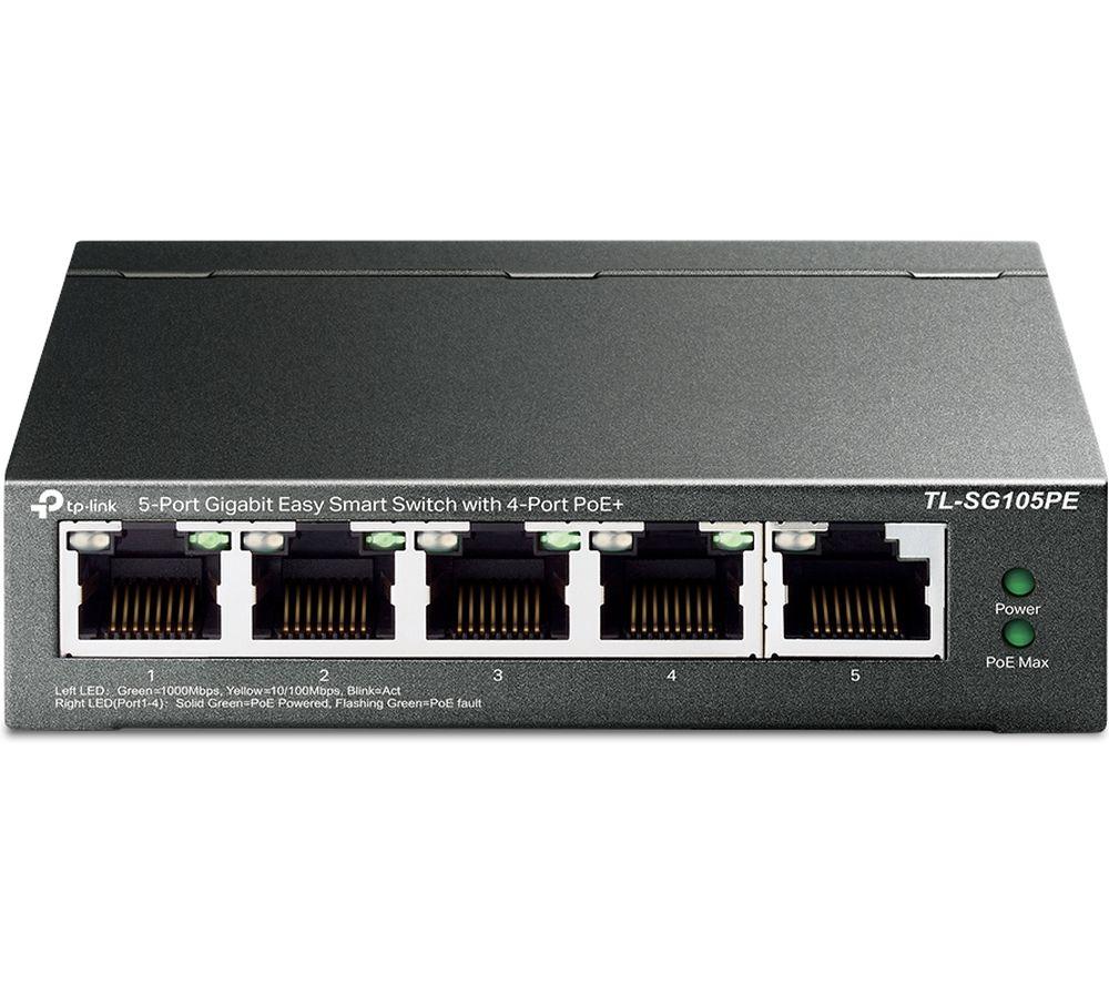 TP-LINK TL-SG105PE Easy Smart Managed Network Switch - 5 port  Silver/Grey
