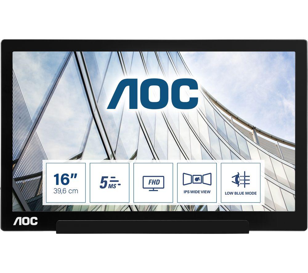 AOC I1601FWUX Full HD 16inch LED Portable Monitor - Black
