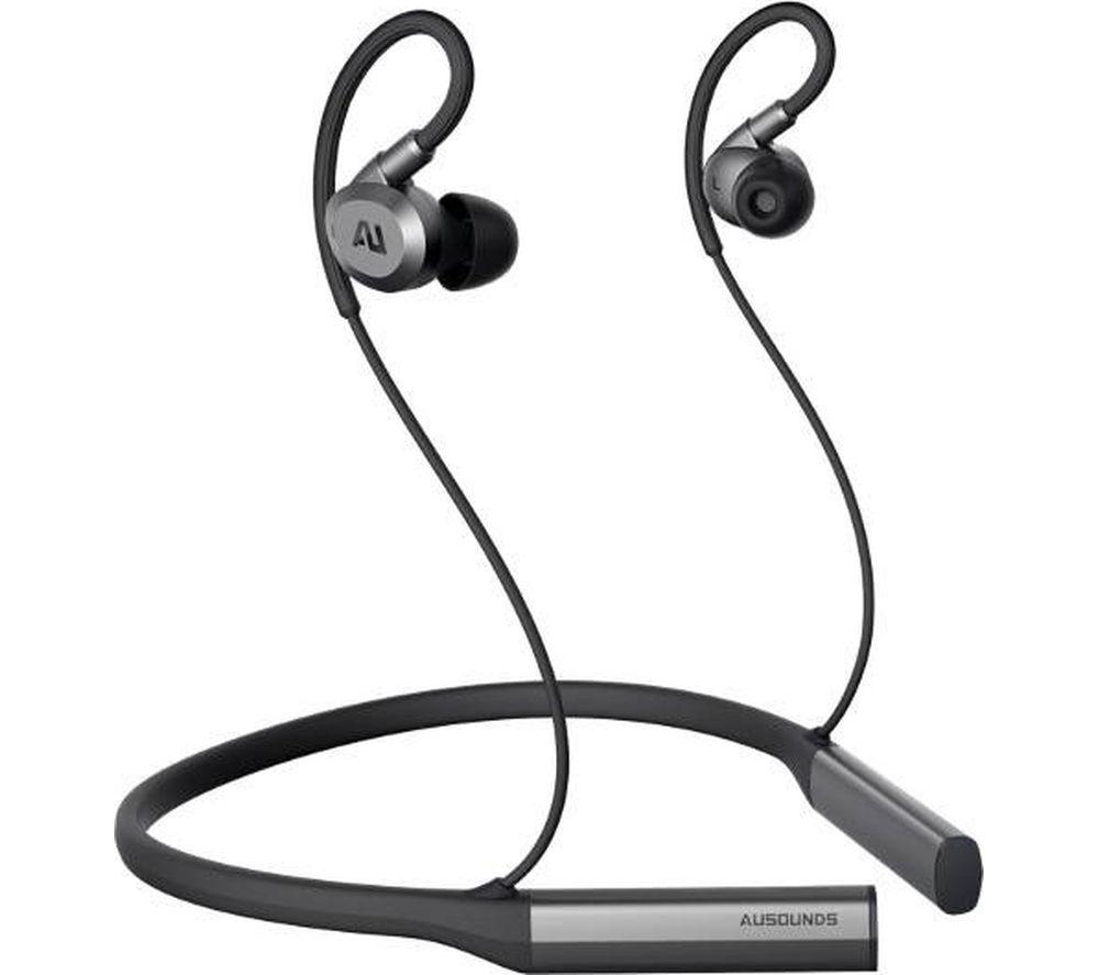 AUSOUNDS AU-Flex Wireless Bluetooth Noise-Cancelling Earphones - Black & Silver