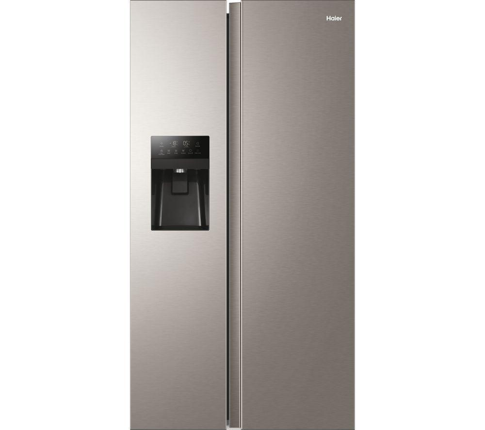 HAIER HSR3918FIMP American-Style Fridge Freezer - Platinum Inox