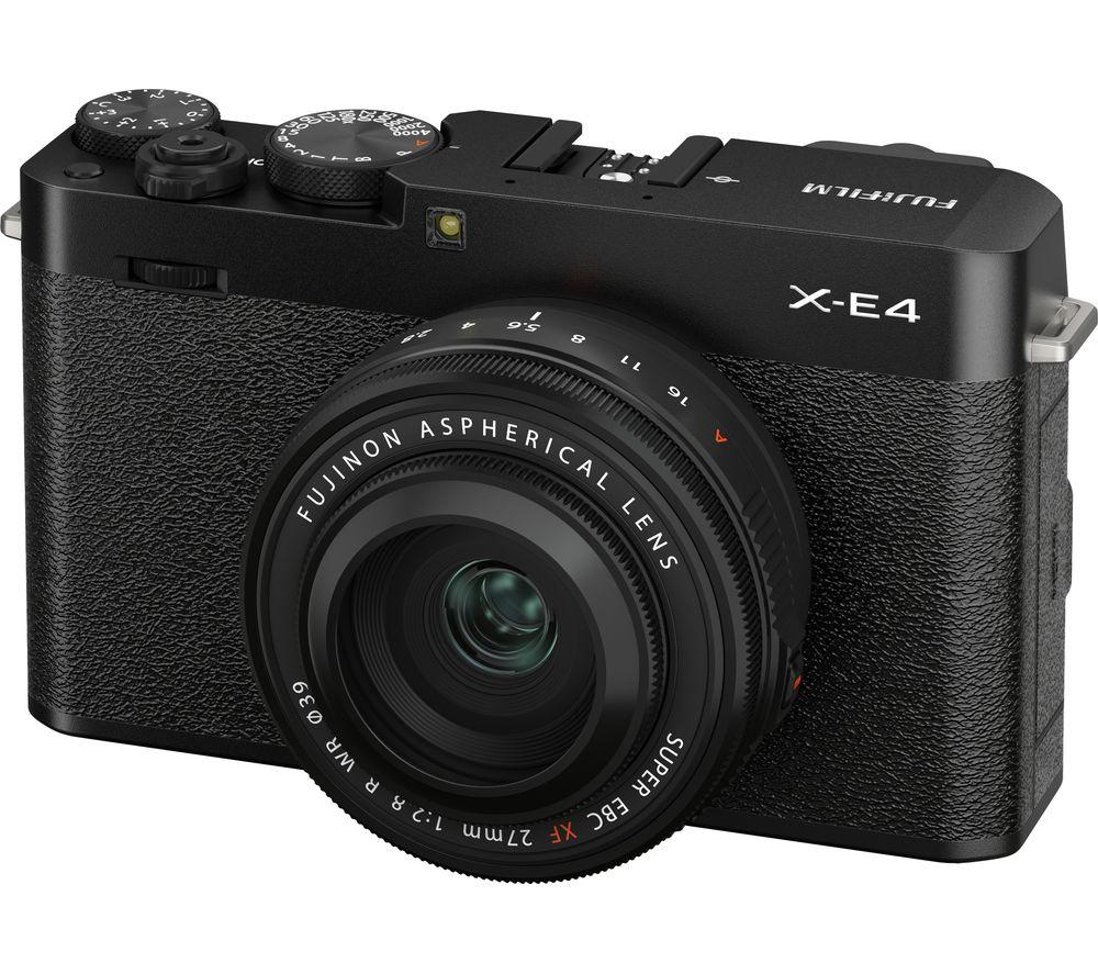 FUJIFILM X-E4 Mirrorless Camera with FUJINON XF 27 mm f/2.8 R WR Lens - Black