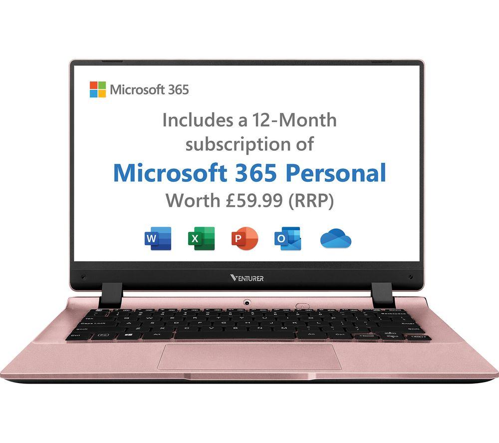VENTURER Europa Plus 14inch Laptop - IntelCeleron  64 GB SSD  Rose Gold  Pink