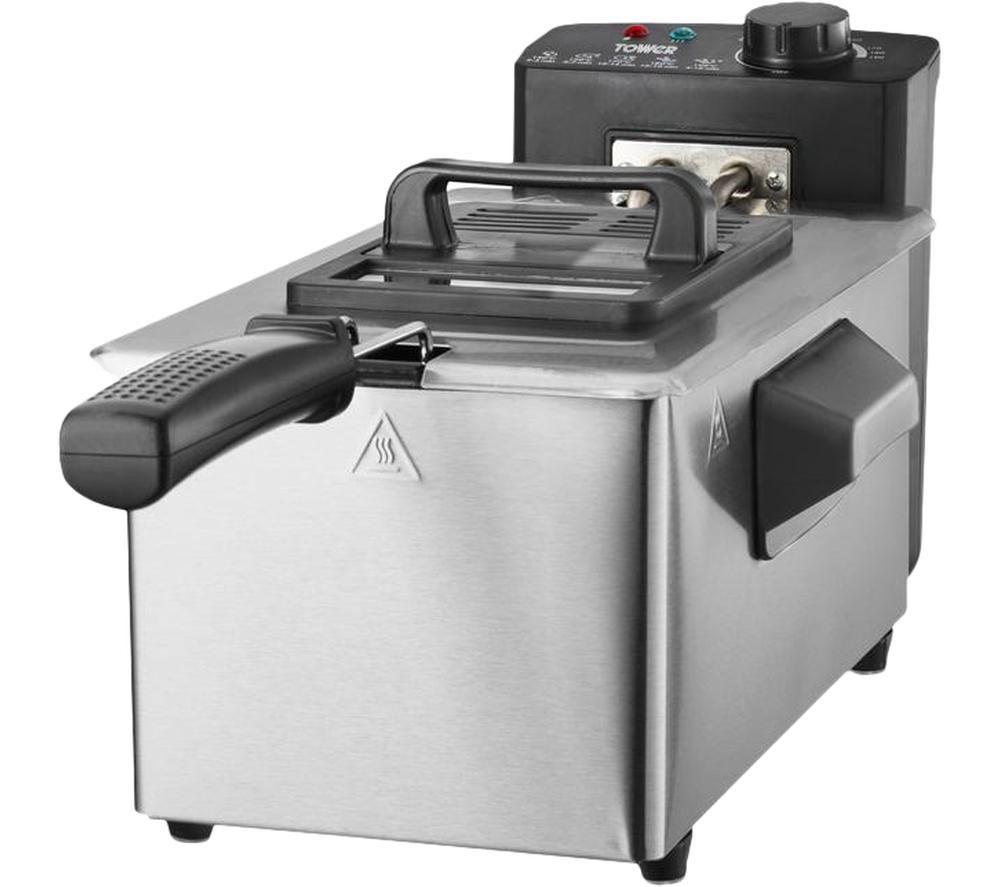 TOWER T17048 Deep Fryer Stainless Steel & Black  Stainless Steel