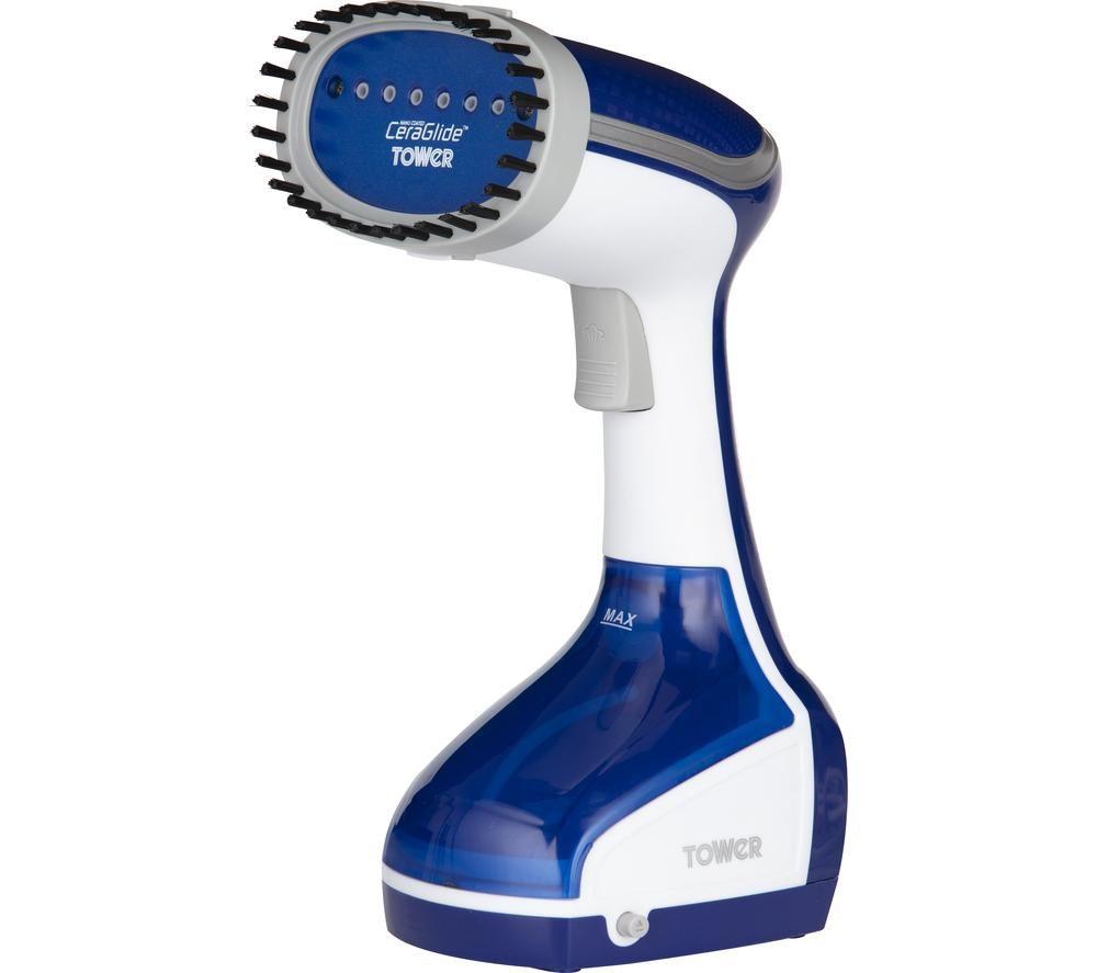TOWER CeraGlide T22014BLU Hand Steamer - Blue & White