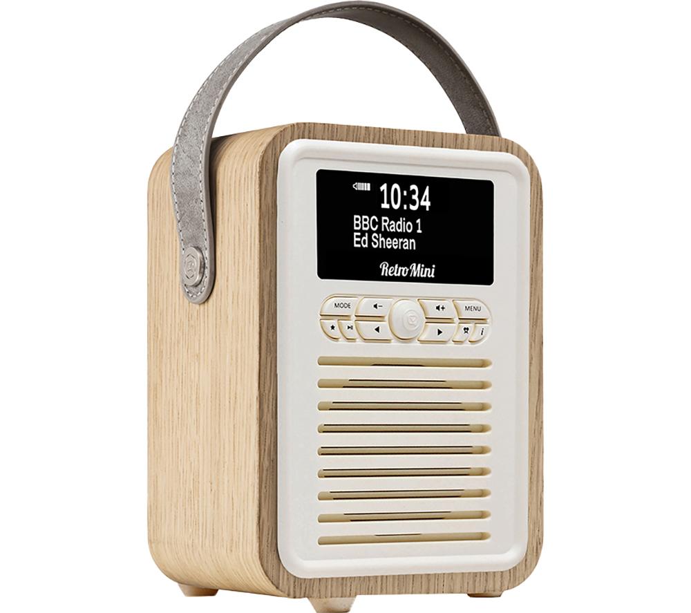VQ Retro Mini Portable DAB Bluetooth Radio - Oak
