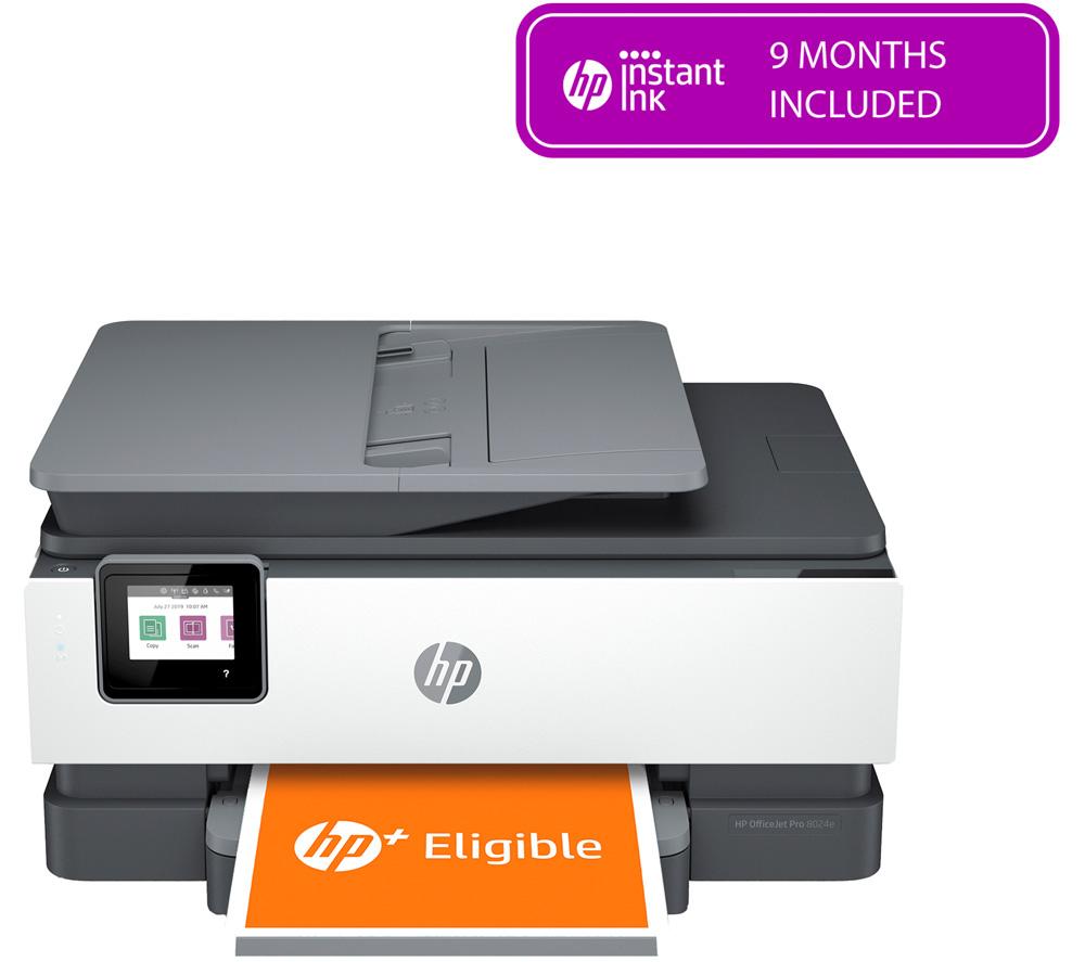 HP OfficeJet Pro 8024e All-in-One Wireless Inkjet Printer with Fax & HP  White Black