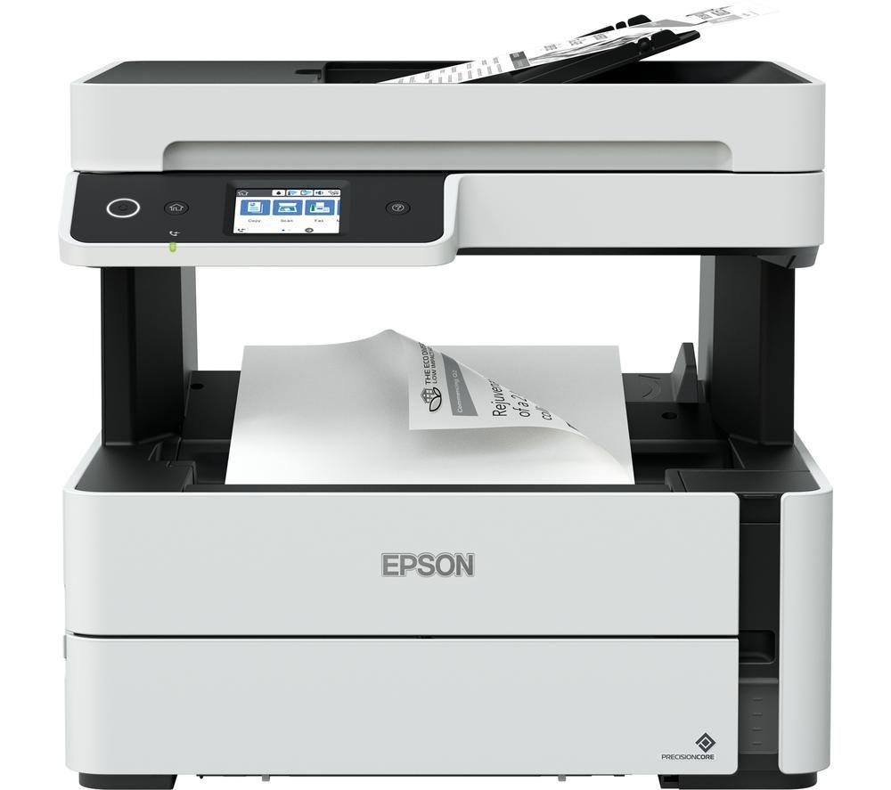 EPSON EcoTank ET-M3170 Monochrome All-in-One Wireless Inkjet Printer with Fax  White