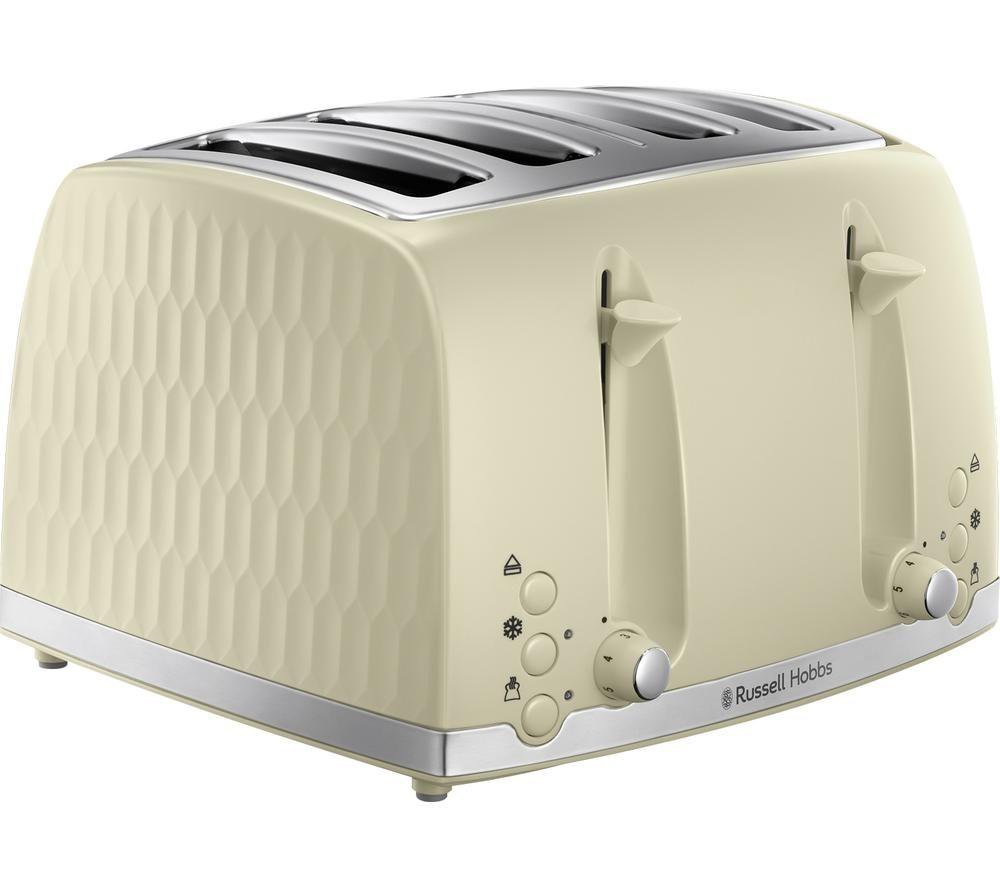 RUSSELL HOBBS Honeycomb 26072 4-Slice Toaster - Cream