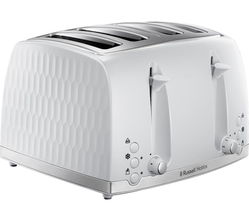 RUSSELL HOBBS Honeycomb 26070 4-Slice Toaster - White