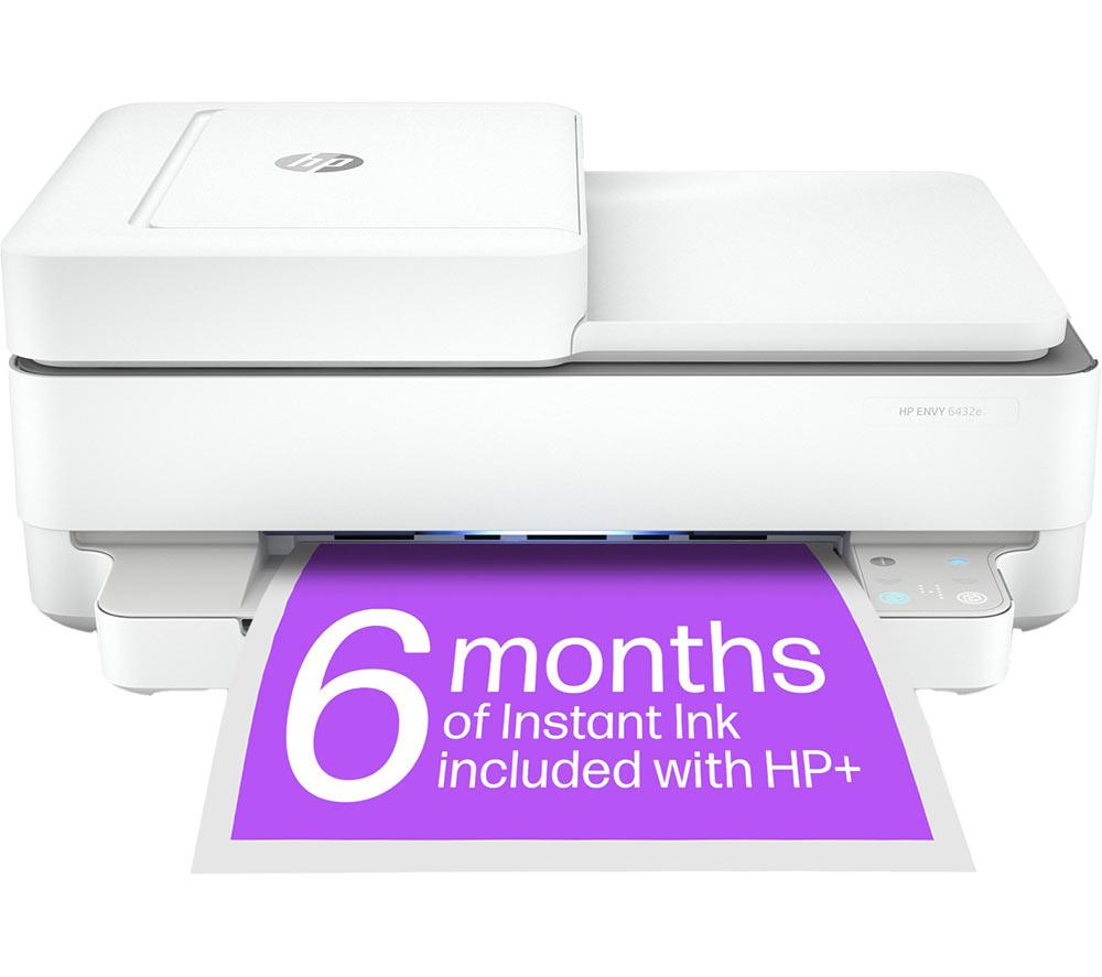 HP ENVY 6432e All-in-One Wireless Inkjet Printer with Fax & HP  Silver/Grey White