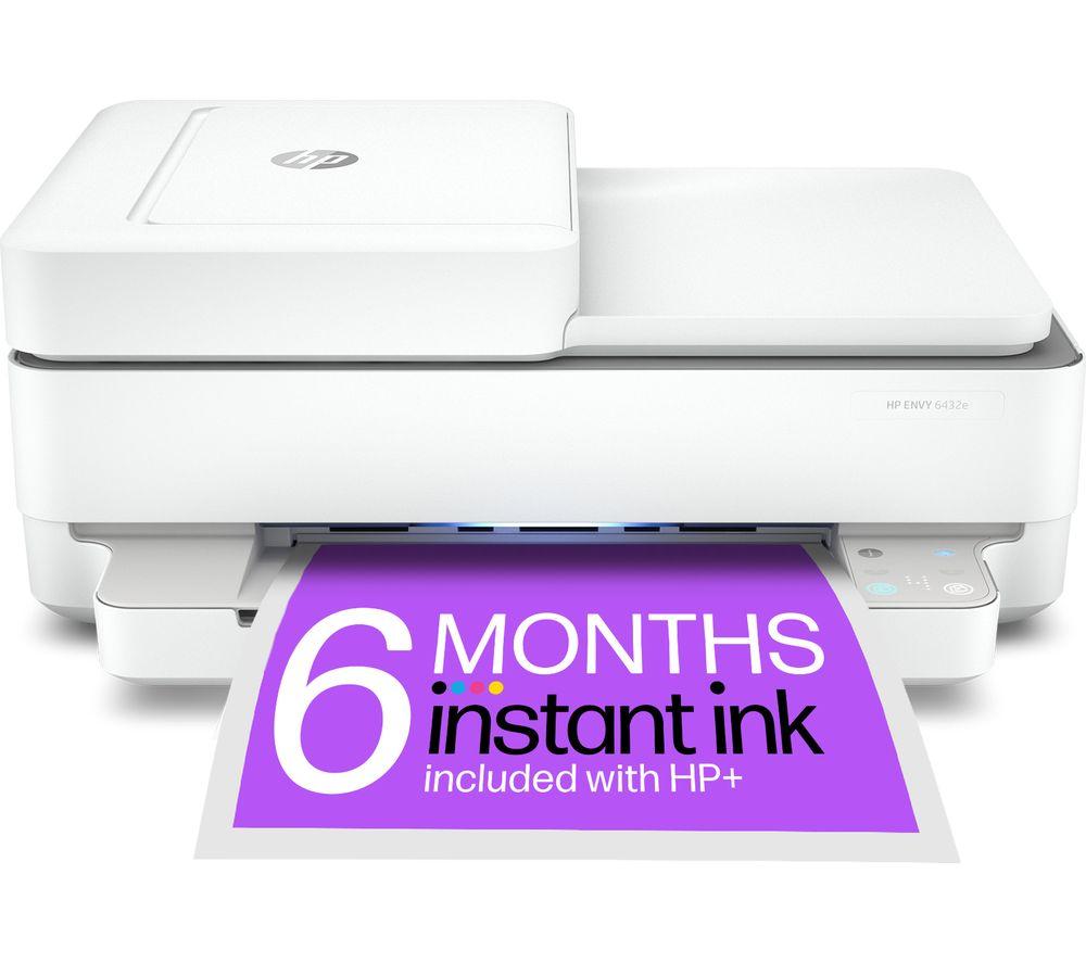 HP ENVY 6432e All-in-One Wireless Inkjet Printer with Fax & HP  Silver/Grey White