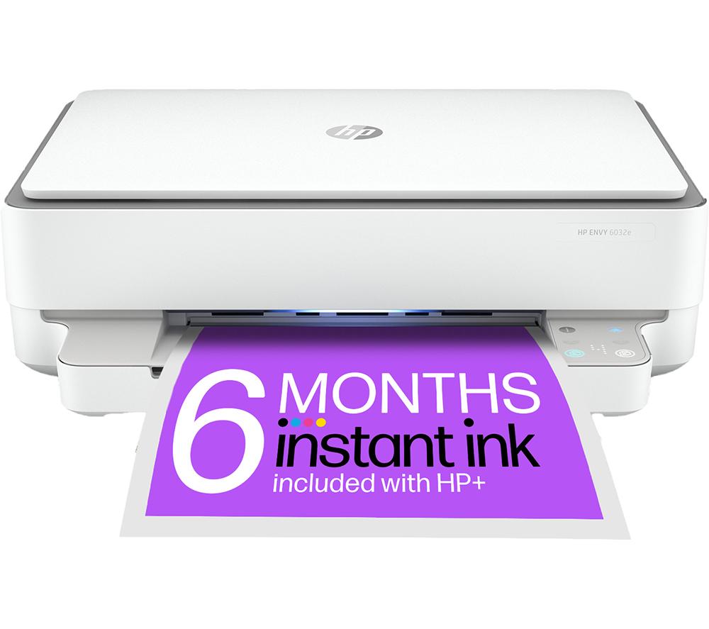HP ENVY 6032e All-in-One Wireless Inkjet Printer with HP  Silver/Grey White