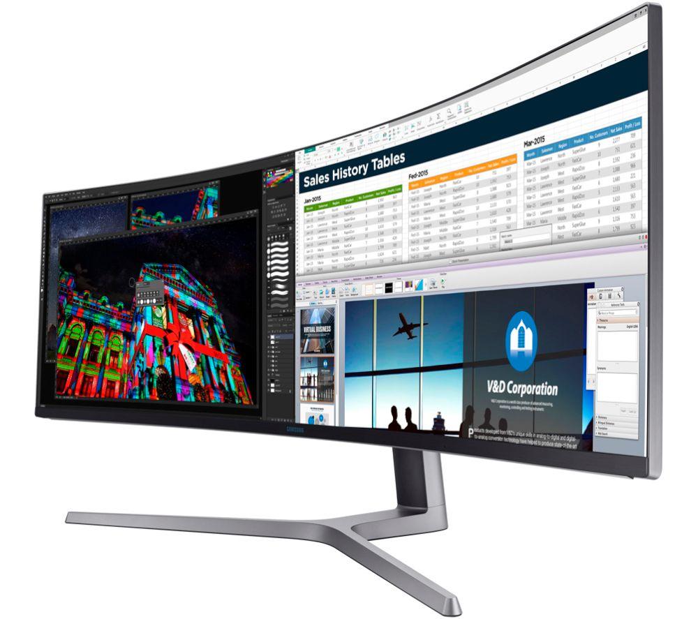 SAMSUNG LC49HG90DMRXXU Wide Full HD 49inch Curved QLED Monitor - Black