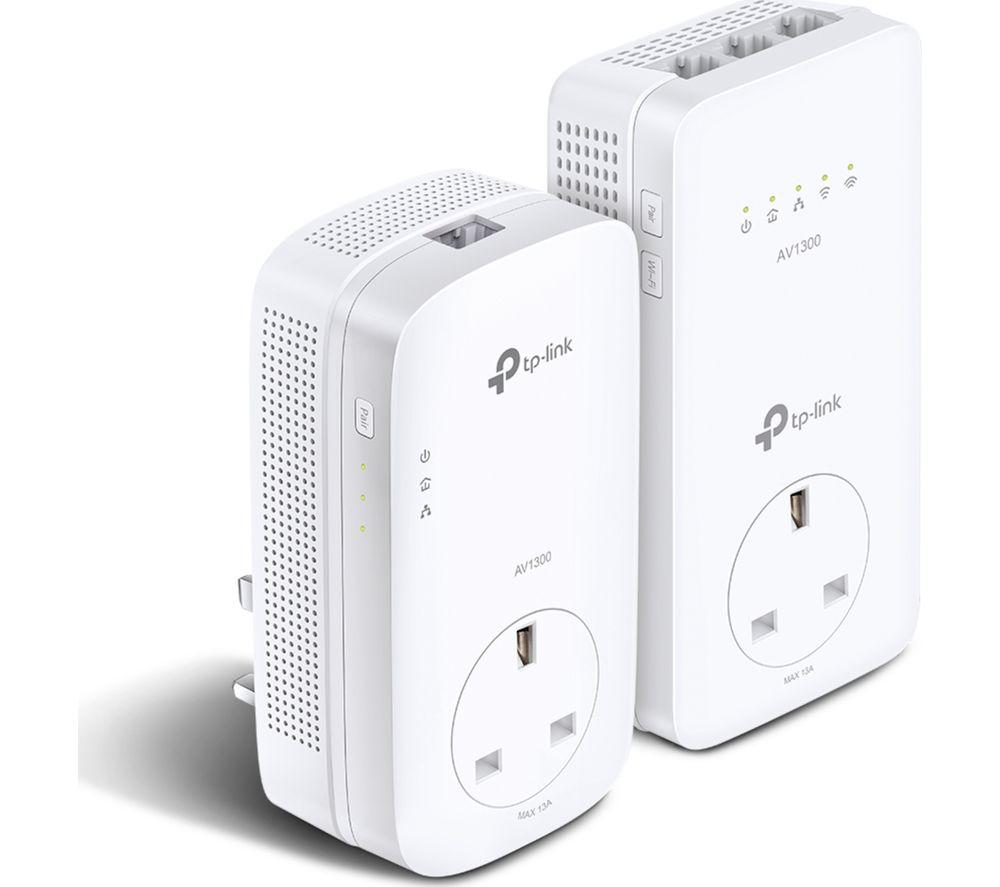 TP-LINK TL-WPA8631P AV1300 WiFi Powerline Adapter Kit - Twin Pack  White