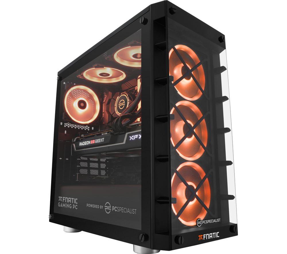 PCSPECIALIST Official Fnatic Gaming PC - AMD Ryzen 7  RX 6800 XT  2 TB HDD & 500 SSD  Black