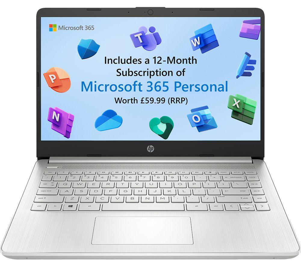 HP 14s-dq2502na 14inch Laptop - IntelPentium Gold  128 GB SSD  Silver  Silver/Grey