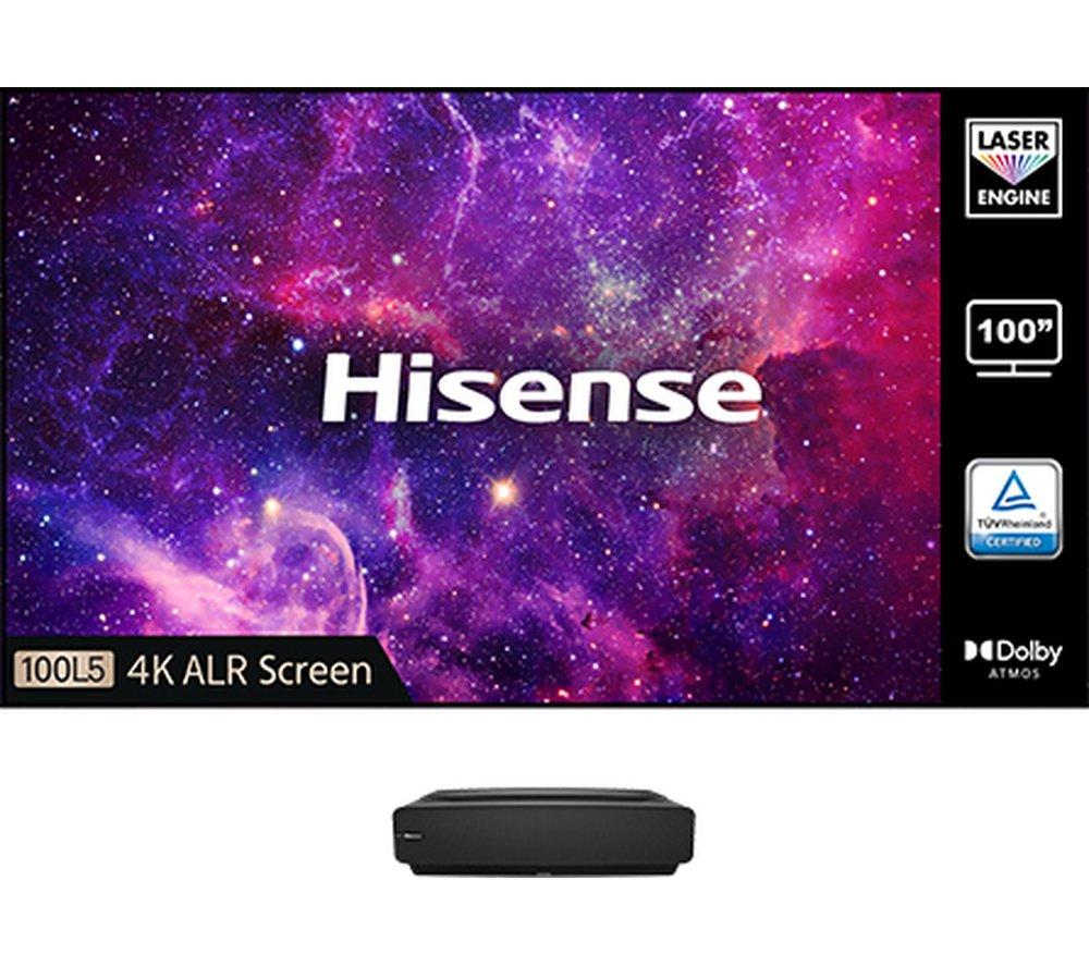 HISENSE 100L5FTUK-B12 Smart 4K Ultra HD HDR Laser TV  Black Silver/Grey