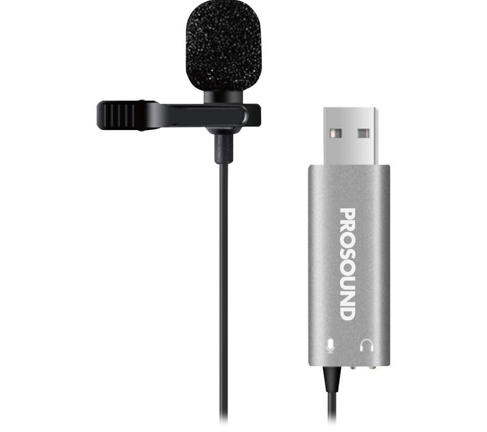 PROSOUND PROS-11AU4 Lavalier Microphone  Black Silver/Grey