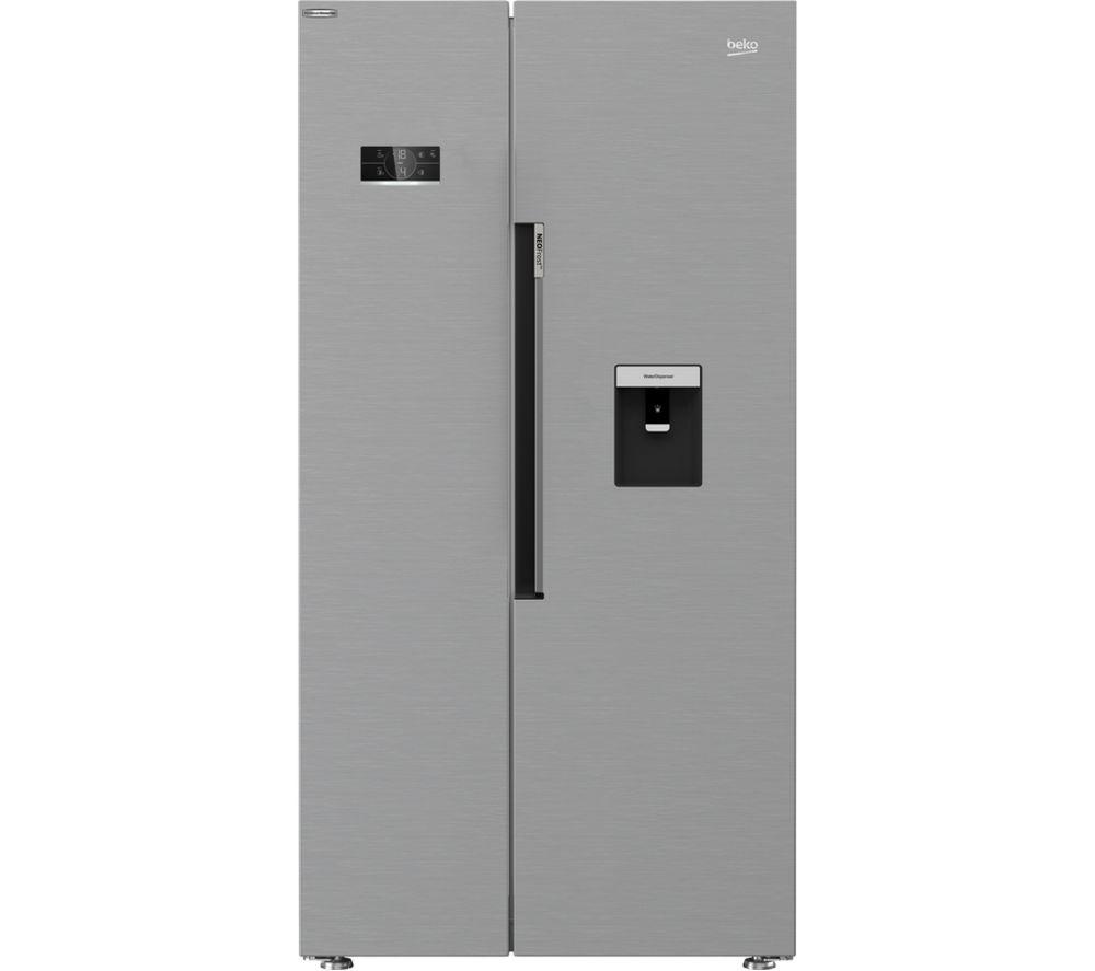 BEKO Harvest Fresh ASD2342VPS American-Style Fridge Freezer - Stainless Steel