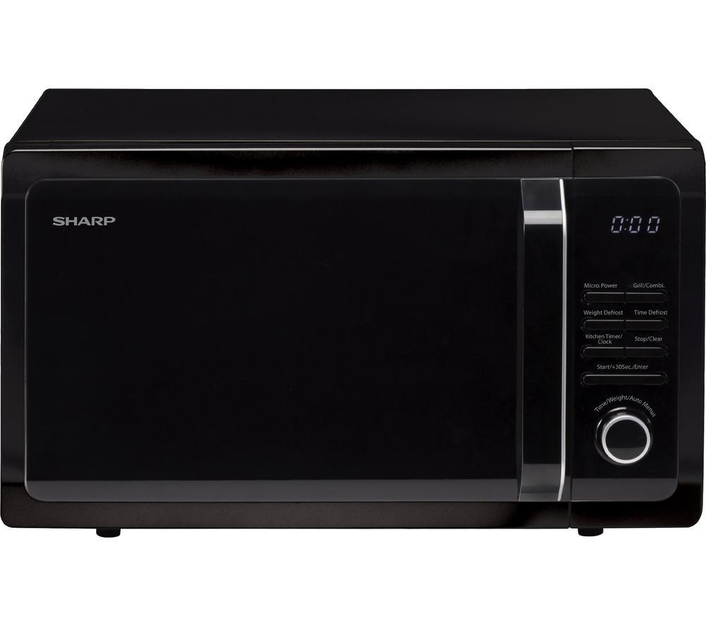 SHARP R764KM Compact Microwave with Grill - Black