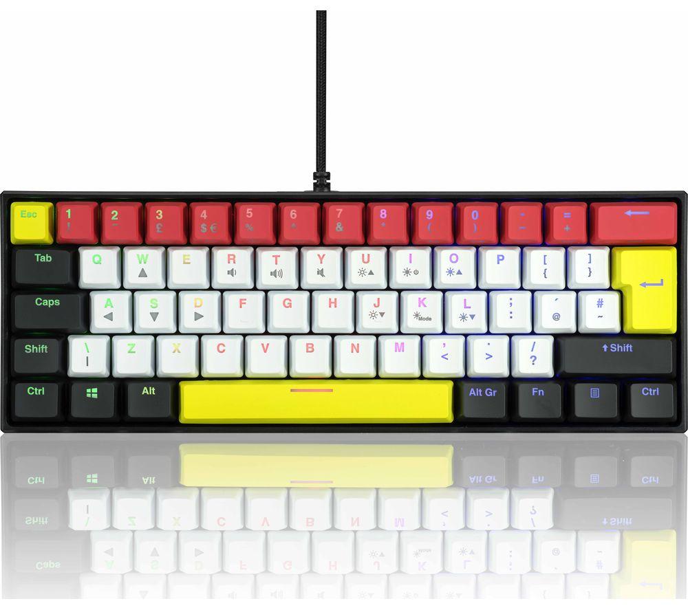 ADX Firefight MK06W22 Mechanical Gaming Keyboard - White  Red & Yellow  White Black Yellow Red