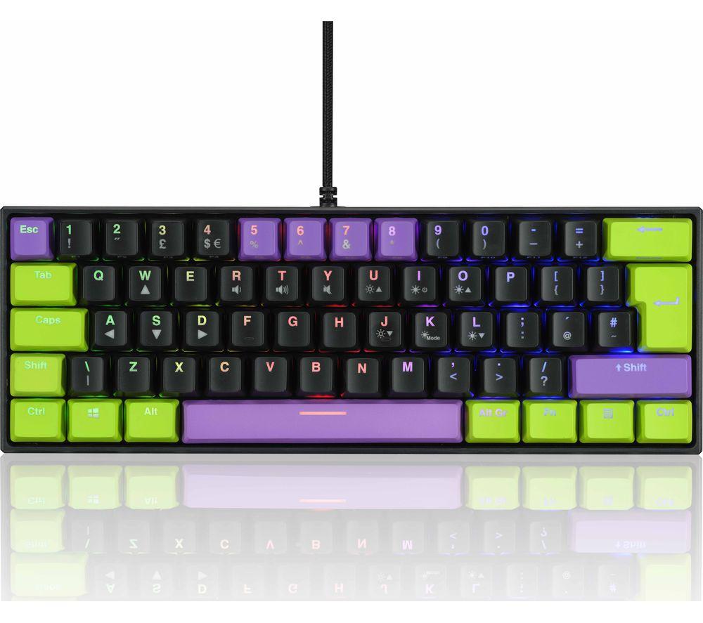 ADX Firefight MK06P22 Mechanical Gaming Keyboard - Purple  Green & Black  Green Black Purple