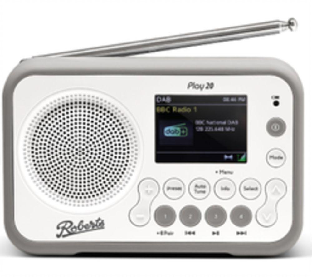 ROBERTS PLAY20W Portable DAB Bluetooth Radio - White