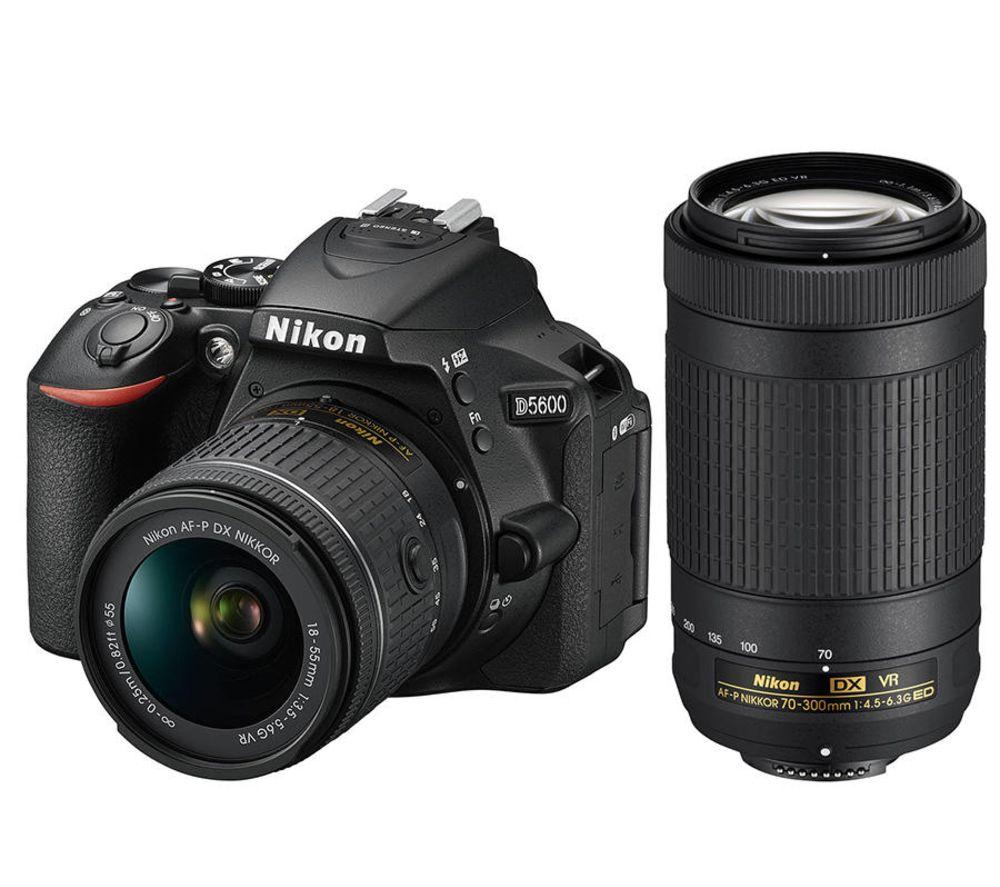 NIKON D5600 DSLR Camera with AF-P DX 18-55 mm f/3.5-5.6G VR Lens & 70-300 mm f/4.5-6.3G ED VR Lens