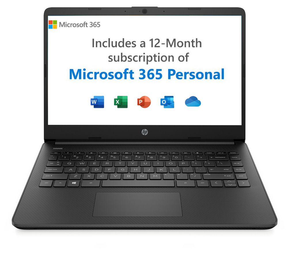 HP 14s-dq0504sa 14inch Laptop - IntelCeleron  64 GB eMMC  Black  Black
