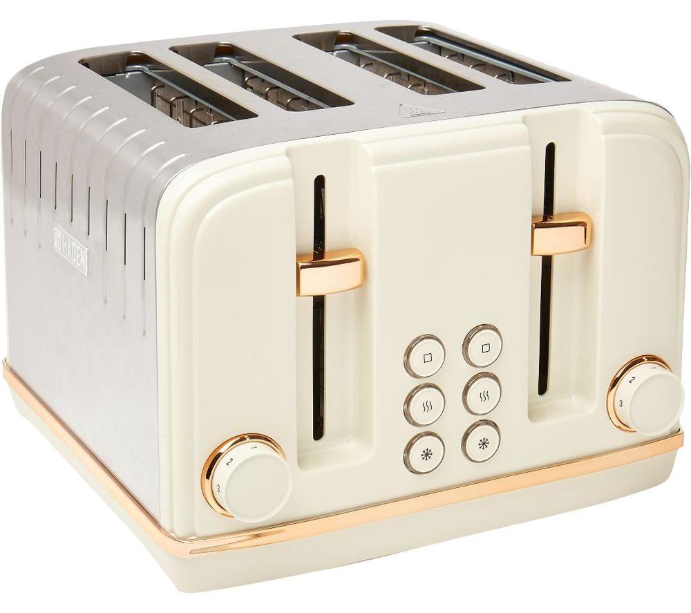 HADEN Salcombe 198785 4-Slice Toaster - Cream & Copper