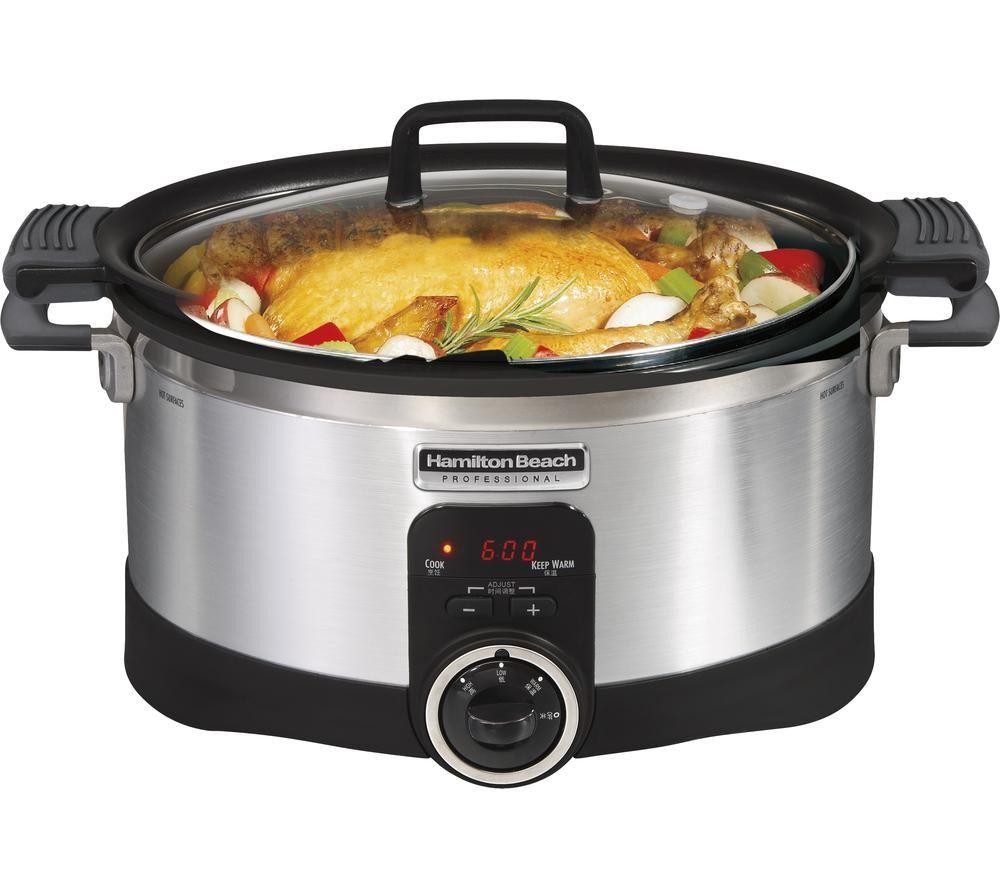 HAMILTON BEACH Professional 33999-SAU Slow Cooker - Black & Silver