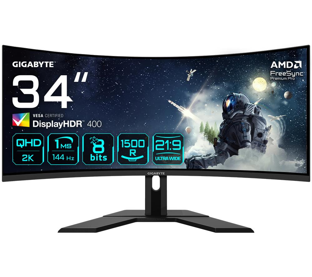 GIGABYTE G34WQC Wide Quad HD 34inch Curved VA Gaming Monitor - Black