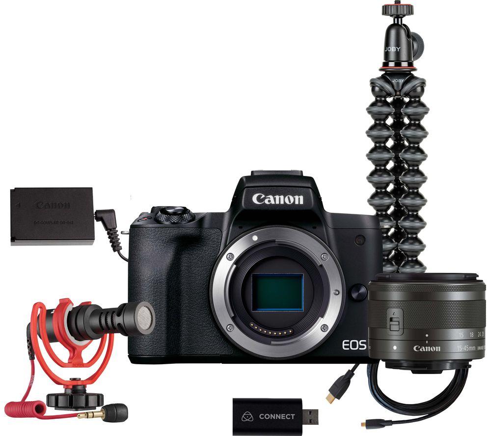 CANON EOS M50 Mark II Mirrorless Camera Live Streaming Kit with EF-M 15-45 mm f/3.5-6.3 IS STM Lens