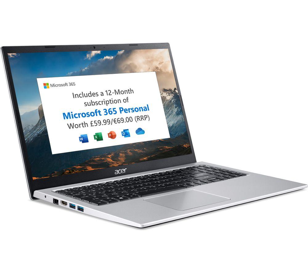 ACER Aspire 3 15.6inch Laptop - IntelPentium Silver  128 GB SSD  Silver  Silver/Grey