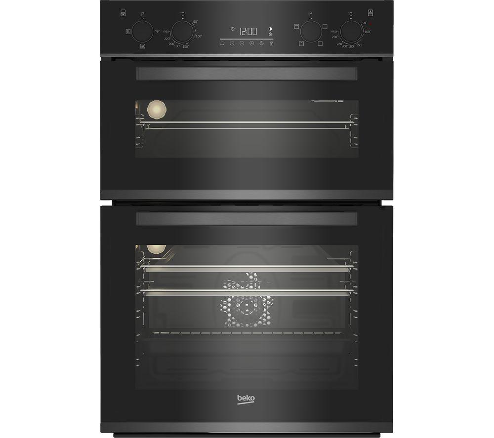 BEKO BBXDF29300Z Electric Double Oven - Black Steel