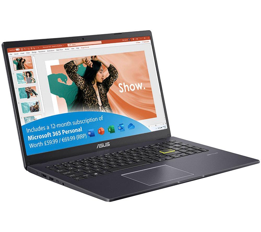 ASUS E510MA 15.6inch Laptop - IntelCeleron  128 GB eMMC  Black  Black