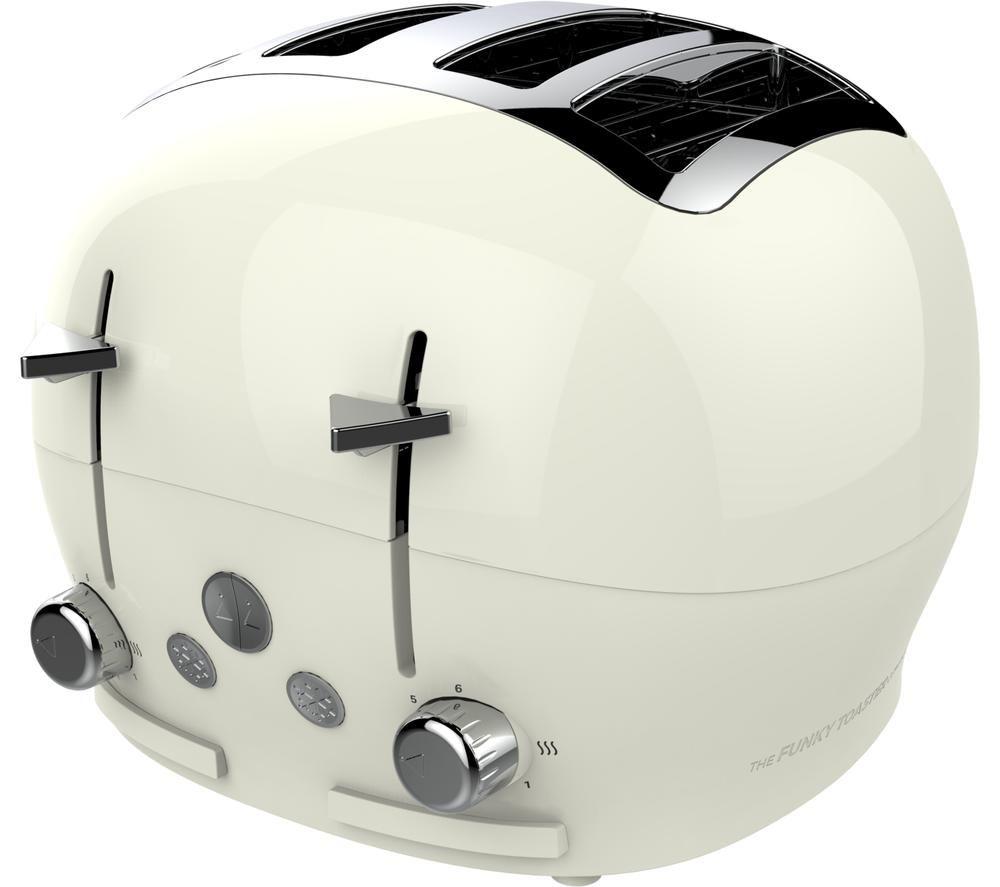 FUNKY APPLIANCE FT01CREAM 4-Slice Toaster - Cream
