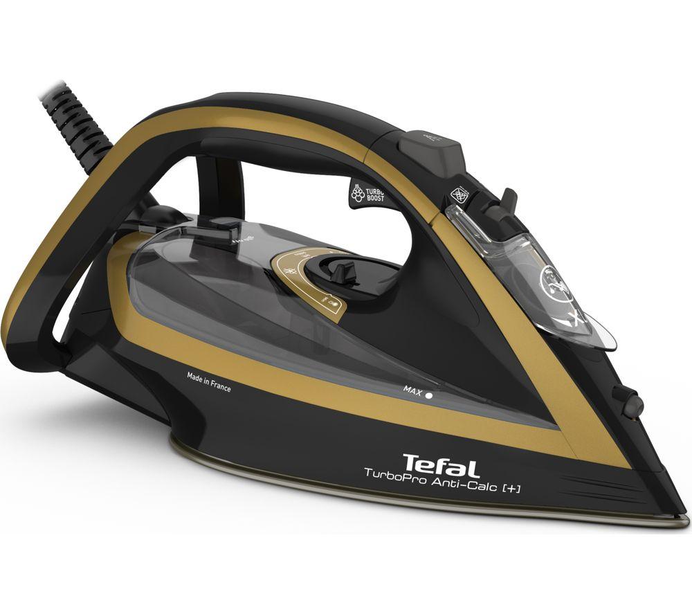 TEFAL Ultimate Turbo Pro Anti-Scale FV5696G0 Steam Iron Black & Gold