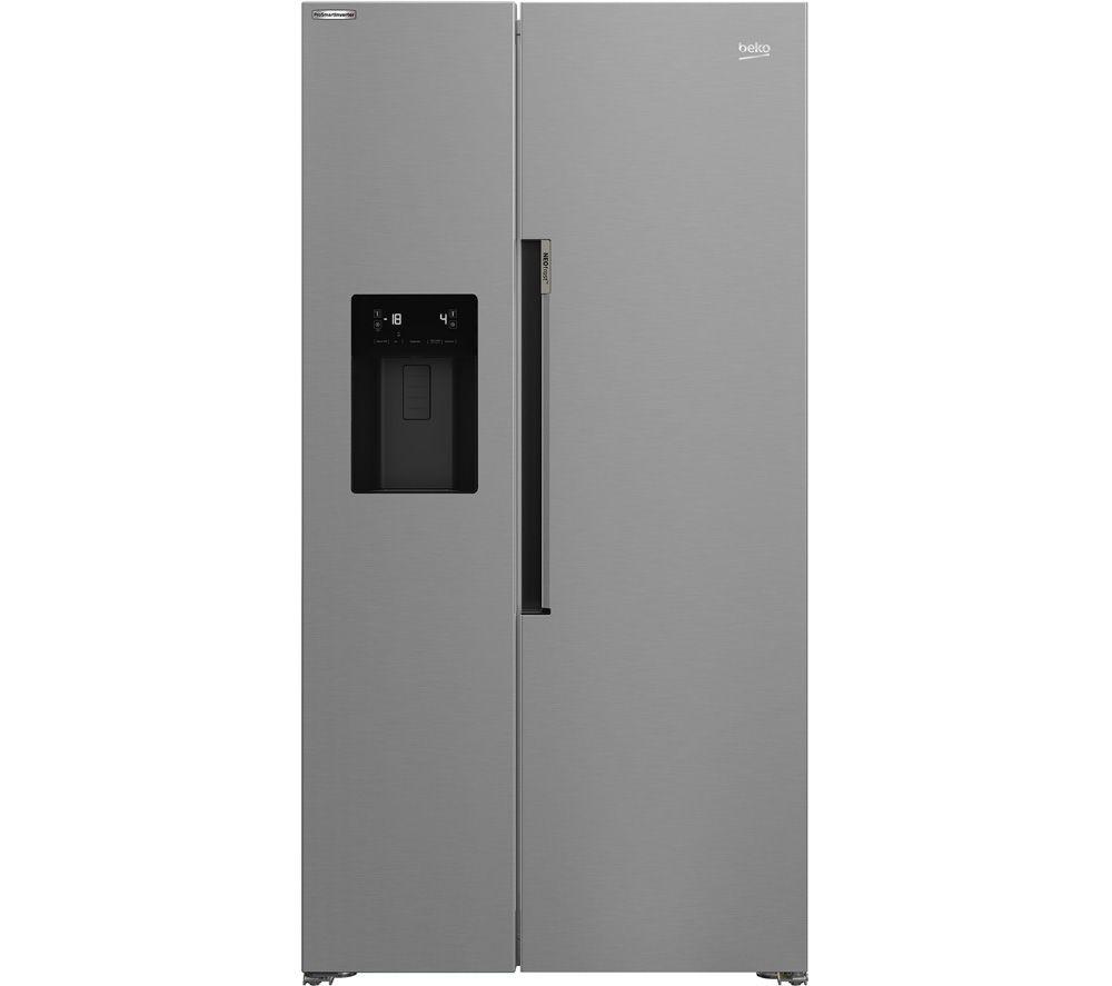 BEKO HarvestFresh ASP34B32VPS American-Style Fridge Freezer - Stainless Steel