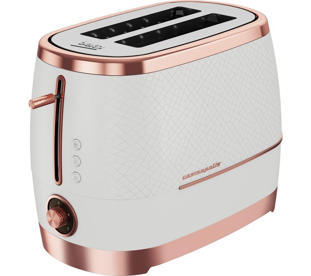 BEKO Cosmopolis TAM8202W 2-Slice Toaster - White & Rose Gold