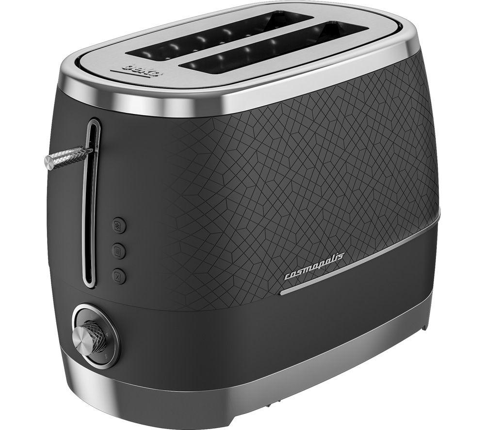 BEKO Cosmopolis TAM8202B 2-Slice Toaster - Black & Chrome