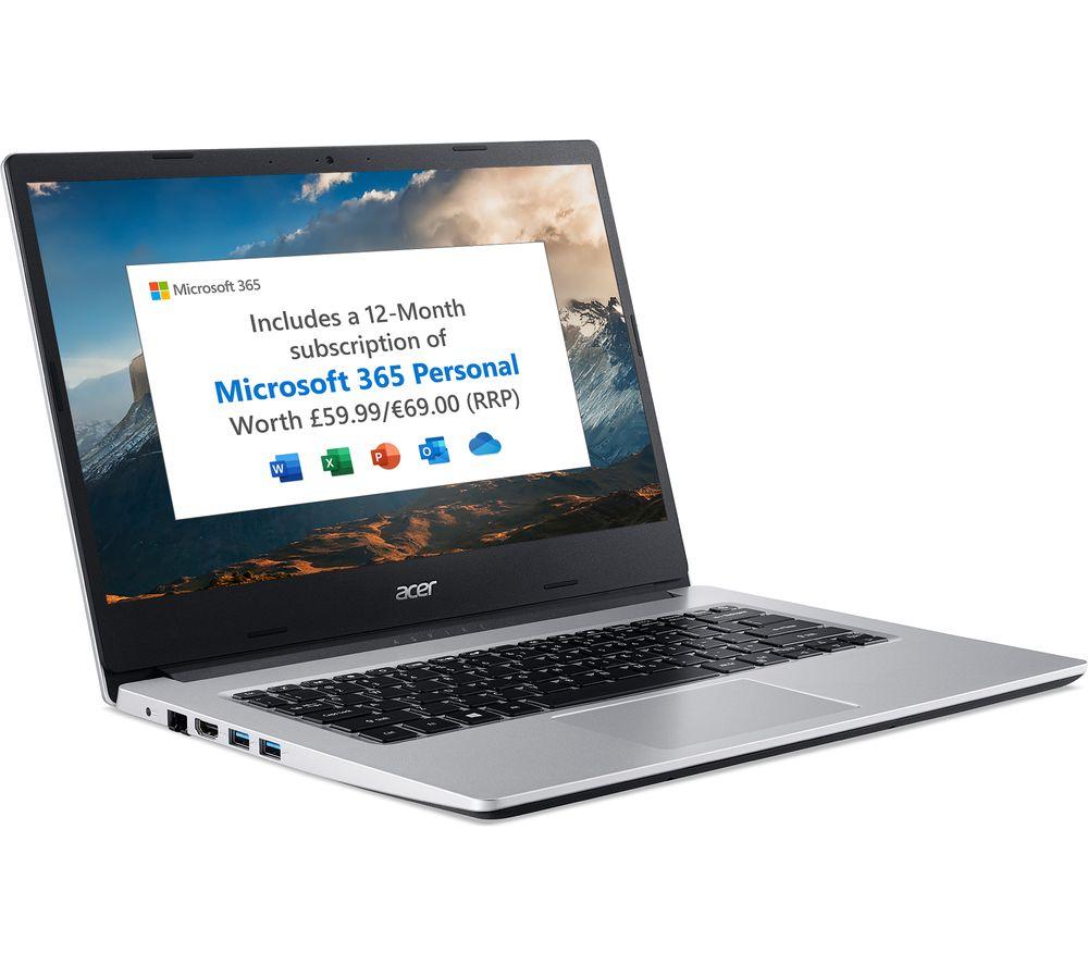 ACER Aspire 3 14inch Laptop - AMD Athlon  128 GB SSD  Silver  Silver/Grey