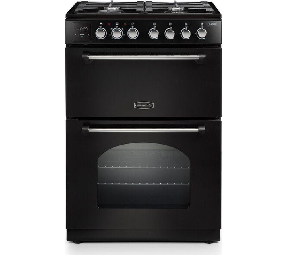 RANGEMASTER Classic CLA60DFFBL/C 60 cm Dual Fuel Cooker - Black & Chrome